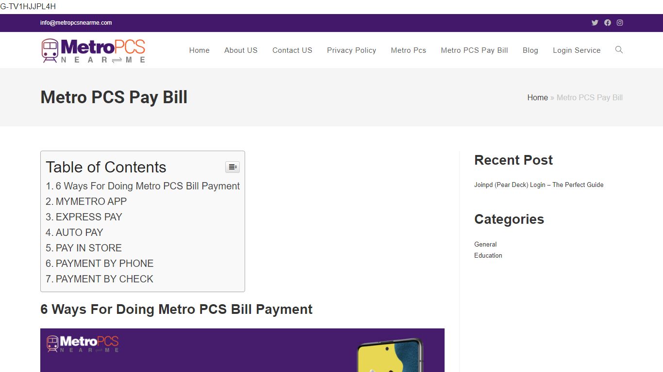 Metro PCS Pay Bill - Metro by T-Mobile Metro Bill Payment Options